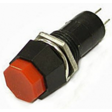 Кнопка средняя PBS-14А с фиксацией ON-OFF, 2pin, 1А, 250V, красная 