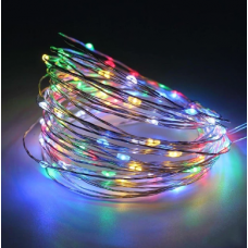 Multicolor LED garland 5m 50 LEDs on battery