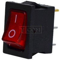 Переключатель с подсветкой KCD-1, ON-OFF, 3pin, 6A, 220V, красный 