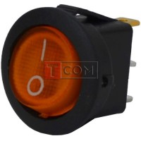 Переключатель круглый с подсветкой MIRS-101-8C ON-OFF, 3pin, 6.5A, 220V, жёлтый 
