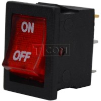 The illuminated switch MIRS-101-2 ON-OFF , 3pin, 6A, 220V, red