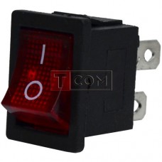 Switch illuminated KCD-1-104, ON-OFF , 4pin, 6A, 220V, red