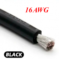 Кабель силиконовый 16AWG (1,27мм²) черный