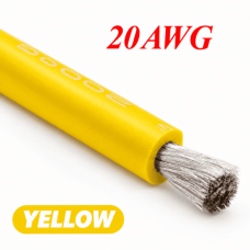 Кабель силиконовый 20AWG (0,5мм²) желтый