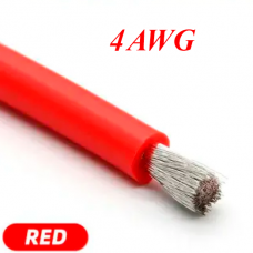 Кабель силіконовий 4AWG (25мм²) червоний