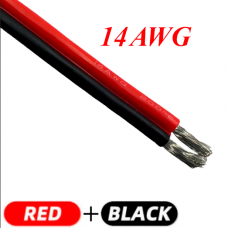 Silicone cable 14AWG (2.0mm²) red+black