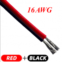 Silicone cable 16AWG (1.27mm²) red+black