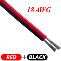 Silicone cable 16AWG (1.27mm²) red+black