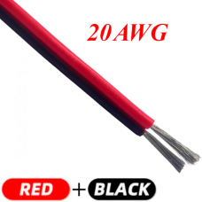 Silicone cable 16AWG (1.27mm²) red+black 18AWG (0.75mm²) red+black