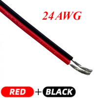 Кабель силіконовий спарений 24AWG (0,2мм²) червоний+чорний