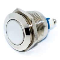 Кнопка антивандальная 19мм, без фиксации, 220V, выводы под винт 