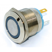 Кнопка антивандальна 19мм , без фіксації, 4pin, 12V, з підсвічуванням