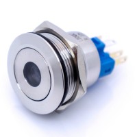 Кнопка антивандальная 25мм, без фиксации, 6pin, 12V, с подсветкой 