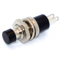 Button small PBS-10B-2 non-locking OFF-(ON) 2pin, 1A, 250V, black