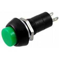 Кнопка средняя PBS-11А с фиксацией ON-OFF, 2pin, 1А, 250V, зелёная 