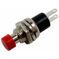 Кнопка малая PBS-10C-2 без фиксации ON-(OFF), 2pin, 1А, 250V, красная 