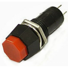 Button average PBS-14V non-locking OFF-(ON) 2pin, 1A, 250V, red