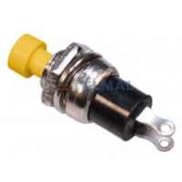 Кнопка малая PBS-10B-2 без фиксации OFF-(ON), 2pin, 1А, 250V, жёлтая 
