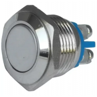 Кнопка антивандальная 16мм, без фиксации, 220V, выводы под винт 