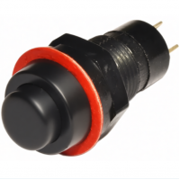 Medium button PBS-10-2 with OFF-ON locking, 2pin, 1A, 250V, black