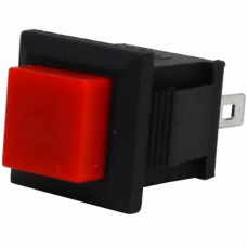 Квадратна Кнопка PBS-15B без фіксації OFF-(ON) , 2pin, 1А, 250V, червона