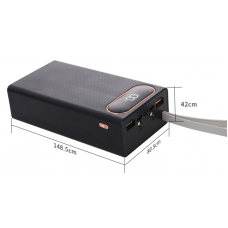 Корпус для повербанка на 12шт 18650 аккумуляторов L12 на 2USB, Micro-USB, Type-C + поддержка QC3,0 22,5W