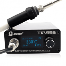 Quecoo T12-956 soldering station with OLED display on T12 tips with built-in power supply