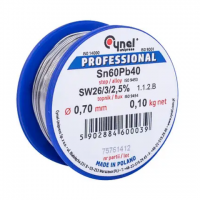 Припій Cynel Sn60Pb40-SW26 0.7мм, 100г.