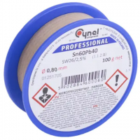 Припій Cynel Sn60Pb40-SW26 0.8мм, 100г.