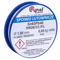 Припой Cynel Sn60Pb40-SW26, 1мм, 50г