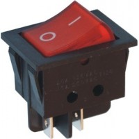 Переключатель с подсветкой IRS-201-3C3 ON-OFF, 4pin, 12V, 35А, красный 