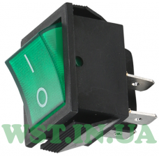 Switch wide backlit IRS-201-1C (ON-OFF) , 4pin, 15A, 220V, green