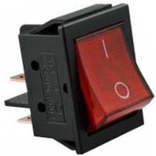 Switch wide backlit KCD-4, ON-OFF , 4pin, 15A, 220V, red