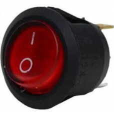 Переключатель круглый c подсветкой, KCD-2, ON-OFF, 3pin, 6A, 220V, красный 