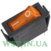Switch with illuminated narrow IRS-101-1C (ON-OFF) , 3pin, 15A, yellow