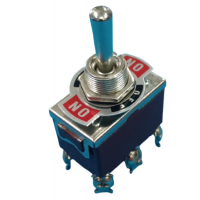 Тумблер двополюсний KN3(B)-223A, (ON)-OFF-(ON) без фіксації, 250В 10А, під гвинт
