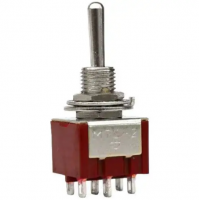 Тумблер MTS-223 (ON)-OFF-(ON), 6pin, 3A, 250VAC 