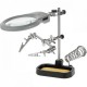Holder "Third hand" Zhongdi (ZD-10MV) with backlight, with clamps and soldering stand, 2 Ø85мм