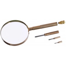 Magnifier manual Zhongdi round metallicheskie pen, gold, 2.5 X, Ø100mm manual