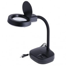 Zhongdi ZD-123 desktop magnifier lamp, round, 3X, 8X, Ø90mm, black