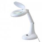 Лупа-лампа Zhongdi ZD-137 LED настольная, круглая, 3Х, 12Х, Ø102мм, белая