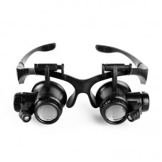 Лупа-окуляри бінокулярна NO.9892GJ з Led підсвічуванням, 10Х 15X 20X 25X