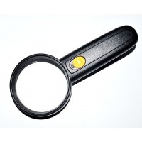 Лупа ручна MG6B-4A кругла, підсвітка, 3Х, діам-65мм, (3ААА)