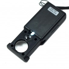 Magnifier NO.9881 retractable, illuminated + UV, 30X diam-21mm + 60X diam-12mm (3LR1130)