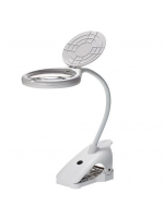 Magnifying table lamp with backlight BC108C 2.3-10X, diameter 108mm, on a clothespin