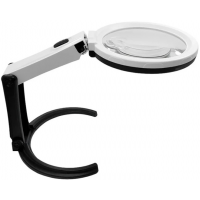 Folding magnifier MG3B-1C, illuminated, 2X 120mm + 5X 28mm, DC-5V 1A