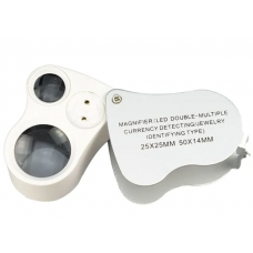 It looks like Jewelry magnifier NO.9889A, illumination, 25X diam-25mm + 50X diam-14mm (3LR1130) at a low price.