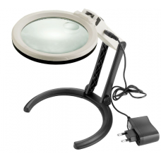 It looks like Tabletop embroidery magnifier with LED illumination MG3B-1C, magnification 2x120 mm and 5x28 mm at a low price.