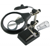 Тримач "третя рука" MG16129-C з підсв., 3.5Х 90мм+5.25Х 20мм+підст.паяльника