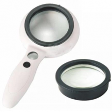 Manual magnifying glass MG6902-8L with interchangeable lens 2.5X + 5X, dia.-73mm, (3ААА)